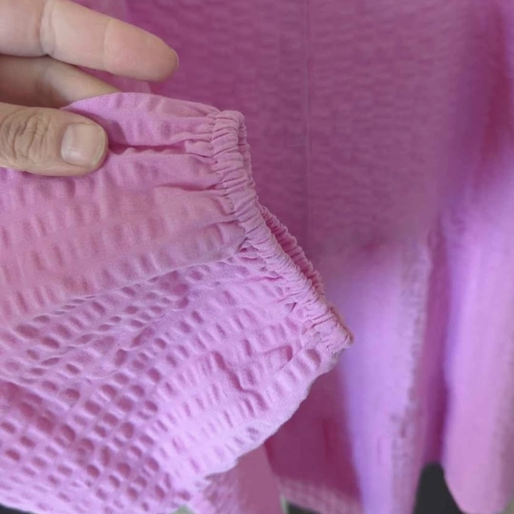 D&Co Women's Pink Tiered Square-Neck Top Size S - Picture 4 of 5